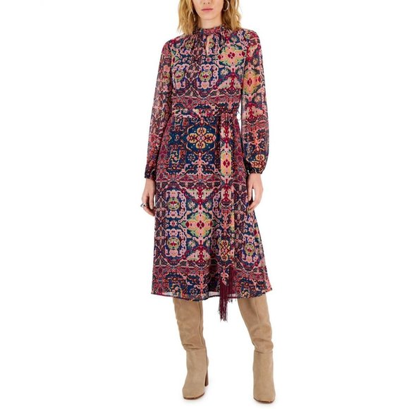 Tahari ASL Dresses & Skirts - NWT Tahari Asl Women's Tapestry-Print Chiffon Midi Dress 2AM205-T2 6 Multicolor